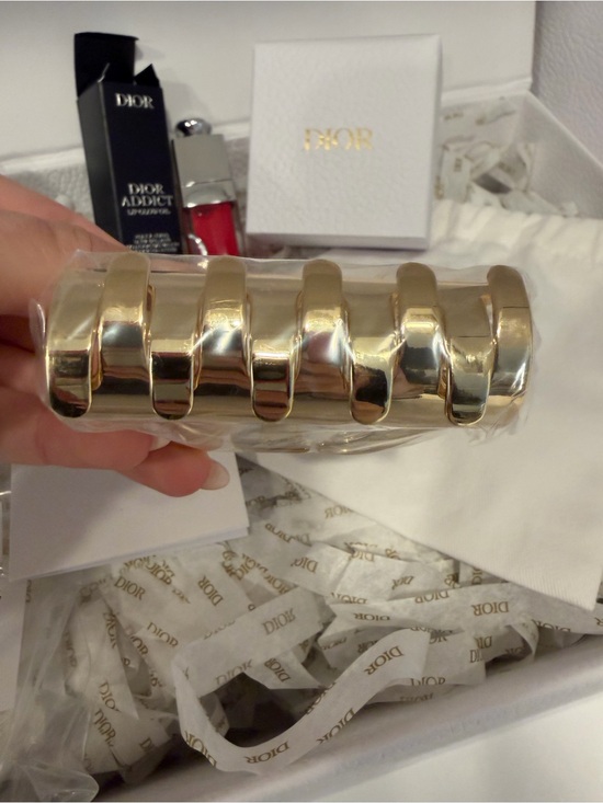 DIOR Gold \'CD\' Logo Hair Clip with Lip Gloss Bundle NEW main image 12